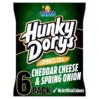 Tayto Hunky Dory's Crinkle Cut Cheddar Cheese & Spring Onion Flavour Potato Crisps 6 x 25g