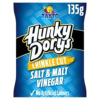 Tayto Hunky Dorys Crinkle Cut Salt & Malt Vinegar Flavour Potato Crisps 135g