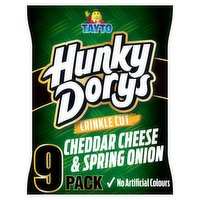 Tayto Hunky Dory's Crinkle Cut Cheddar Cheese & Spring Onion Flavour Potato Crisps 9 x 25g