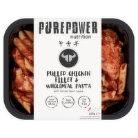 PUREPOWER Nutrition Pulled Chicken Fillet & Wholemeal Pasta with Tomato Basil Sauce 400g