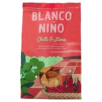 Blanco Niño White Corn Tortilla Chips with Ancho Chilli & Zesty Lime 170g