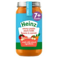 Heinz by Nature Saucy Pasta Stars with Beans & Carrot Baby Food Jar 7+ Months 200g