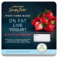 Dunnes Stores Simply Better 0% Fat Live Yogurt Irish Strawberry 4 x 125g (500g)
