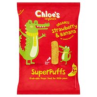 Chloe's Organics Organic Strawberry & Banana Super Puffs Age 6+ Months 20g