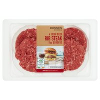 Dunnes Stores 4 Irish Beef Rib Steak 5oz Burgers 568g