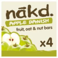 Nakd Apple Danish Fruit, Oat & Nut Breakfast Bars 4 x 30g