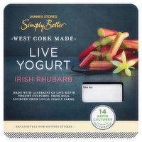 Dunnes Stores Simply Better Live Yogurt Irish Rhubarb 4 x 125g (500g)