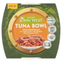 John West Tuna Bowl Tuna Meatballs in a Fajita Sauce with Beans, Red Peppers & Rice 220g