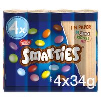 Smarties Milk Chocolate Tube Multipack 34g 4 Pack