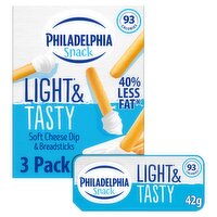 Philadelphia Snack Soft Cheese Dip & Breadsticks 3 x 42g (126g)