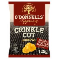 O'Donnells Crinkle Cut Furrows Mature Cheese & Red Onion Flavour 125g