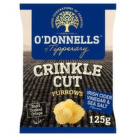 O'Donnells Crinkle Cut Furrows Irish Cider Vinegar & Sea Salt Flavour 125g