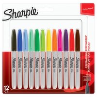 Sharpie Permanent Markers Fine Point Assorted Colours 12 Count