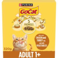 Go-Cat® with Chicken and Turkey mix with Vegetables Dry Cat Food 320g