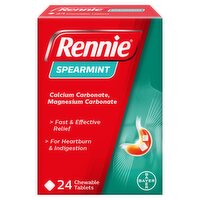 Rennie Spearmint 680mg/80mg 24 Chewable Tablets