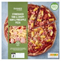 Dunnes Stores Stonebaked Thin & Crispy Ham & Pineapple Pizza 387g