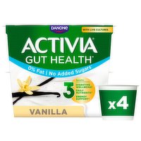 Activia Vanilla No Added Sugar Gut Health Yogurt 4 x 115g (460g)