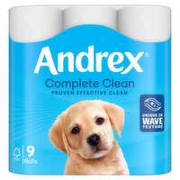 Andrex Classic Clean Toilet Tissue, 9 Rolls