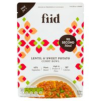 Fiid Lentil & Sweet Potato Curry Bowl Meal for 1 275g