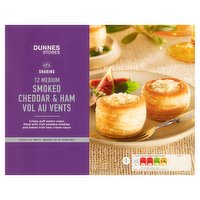Dunnes Stores Sharing 12 Medium Smoked Cheddar & Ham Vol Au Vents 336g