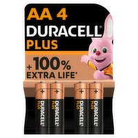 Duracell Plus 100% AA 4 Pack