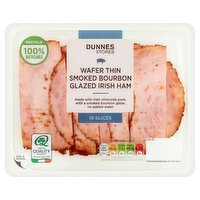 Dunnes Stores Wafer Thin Smoked Bourbon Glazed Irish Ham 10 Slices 130g