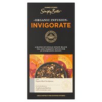 Dunnes Stores Simply Better Organic Infusion Invigorate 15 Biodegradable Pyramid Teabags 30g