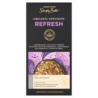 Dunnes Stores Simply Better Organic Infusion Refresh 15 Biodegradable Pyramid Teabags 30g 