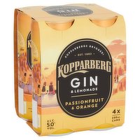 Kopparberg Gin & Lemonade Passionfruit & Orange 4 x 250ml