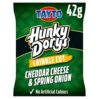 Tayto Hunky Dorys Crinkle Cut Cheddar Cheese & Spring Onion Flavour Potato Crisps 42g