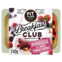 Fit Foods Breakfast Club Porridge with Mixed Summer Berries, Chia Seeds & Diced Apple 240g