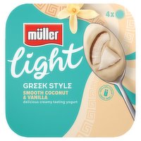 Müller Light Greek Style Coconut with Vanilla Yogurt 4 x 115g (460g)