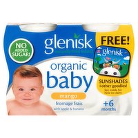 Glenisk Organic Baby Mango Fromage Frais with Apple & Banana +6 Months 4 x 60g (240g)