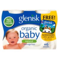 Glenisk Organic Baby Natural Fromage Frais +6 Months 4 x 60g (240g)