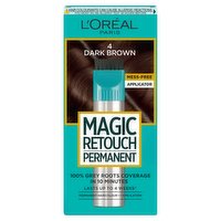 L'Oreal Magic Retouch Permanent Root Concealer, Touching Up Grey Hair Dye, Dark Brown 4