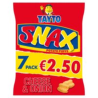 Tayto Snax Potato Puffs Cheese & Onion Flavour 7 x 17g