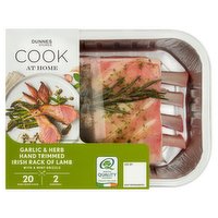 Dunnes Stores Cook at Home Garlic & Herb Hand Trimmed Irish Rack of Lamb with a Mint Drizzle 430g