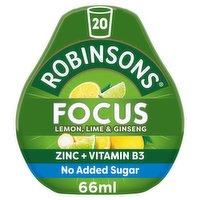 Robinsons Focus Lemon, Lime & Ginseng On-The-Go Squash 66ml