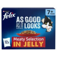 FELIX AS GOOD AS IT LOOKS Senior Meat Selection in Jelly Wet Cat Food 12 x 100g