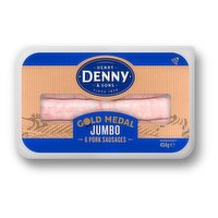 HENRY DENNY & SONS Gold Medal Jumbo 6 Pork Sausages 454g