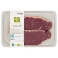 Dunnes Stores 2 Organic Irish Beef Striploin Steaks 400g