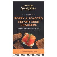 Dunnes Stores Simply Better Artisan Poppy & Roasted Sesame Seed Crackers 125g