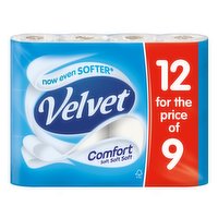 Velvet Comfort 12 for 9 Toilet Rolls