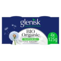 Glenisk Bio Organic Natural Live Yogurt 4 x 125g (500g)