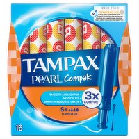 Tampax Pearl Compak Regular Tampons With Applicator X 16