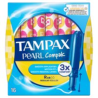 Tampax Pearl Compak Regular Tampons With Applicator X 16