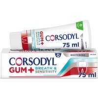 Corsodyl Gum+ Breath & Sensitivity Toothpaste Whitening 75ml