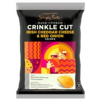 Dunnes Stores Simply Better Hand Cooked Crinkle Cut Irish Cheddar Cheese & Red Onion Crisps 40g