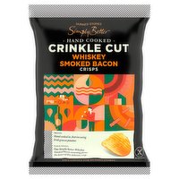 Dunnes Stores Simply Better Hand Cooked Crinkle Cut Whiskey Smoked Bacon Crisps 40g