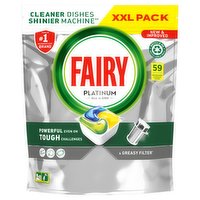 Fairy Platinum All In One Dishwasher Tablets, Lemon, 59 Capsules